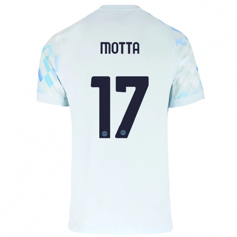 Danxen Herren Matteo Motta #17 Weiß Blau Auswärtstrikot Trikot 2025/26 T-Shirt