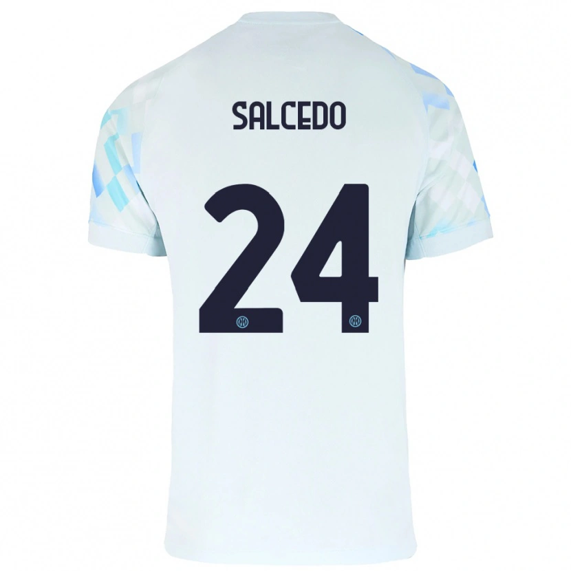 Danxen Herren Eddie Salcedo #24 Weiß Blau Auswärtstrikot Trikot 2025/26 T-Shirt