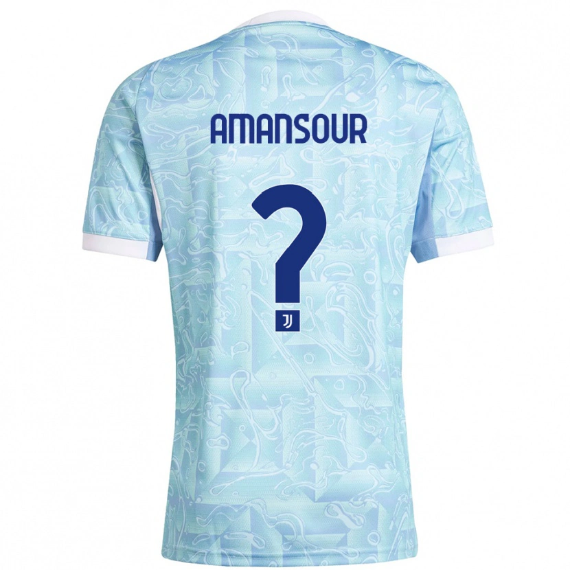 Danxen Herren Adam Amansour #0 Himmelblau Gelb Auswärtstrikot Trikot 2025/26 T-Shirt