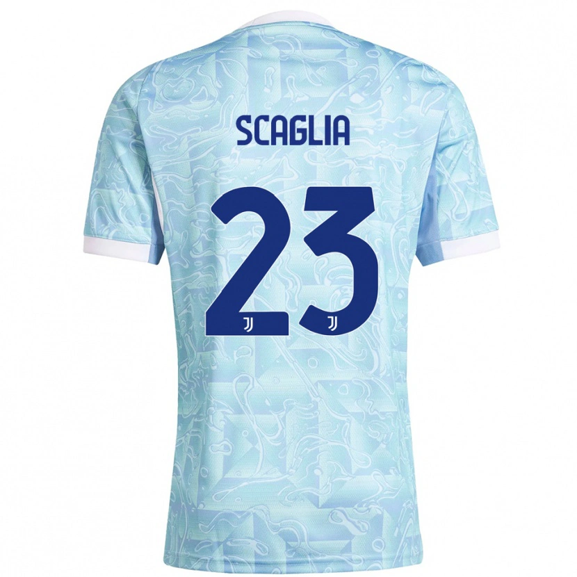 Danxen Herren Filippo Scaglia #23 Himmelblau Gelb Auswärtstrikot Trikot 2025/26 T-Shirt