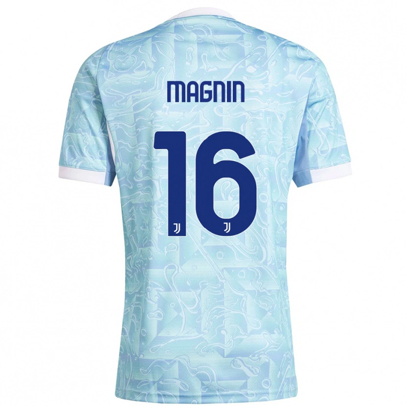 Danxen Herren Pauline Peyraud-Magnin #16 Himmelblau Gelb Auswärtstrikot Trikot 2025/26 T-Shirt