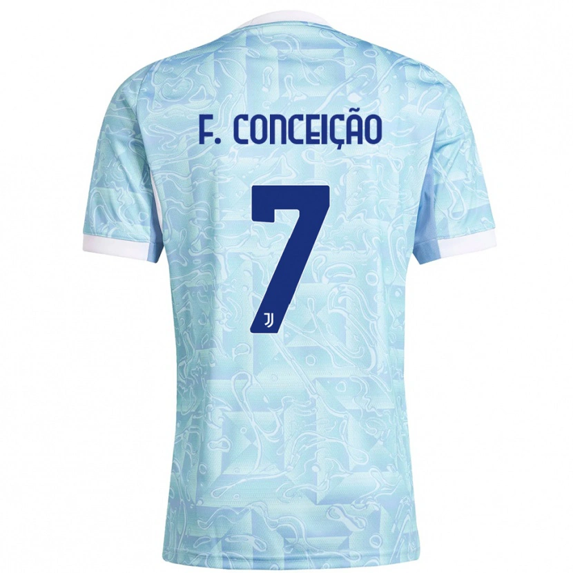Danxen Herren Francisco Conceição #7 Himmelblau Gelb Auswärtstrikot Trikot 2025/26 T-Shirt