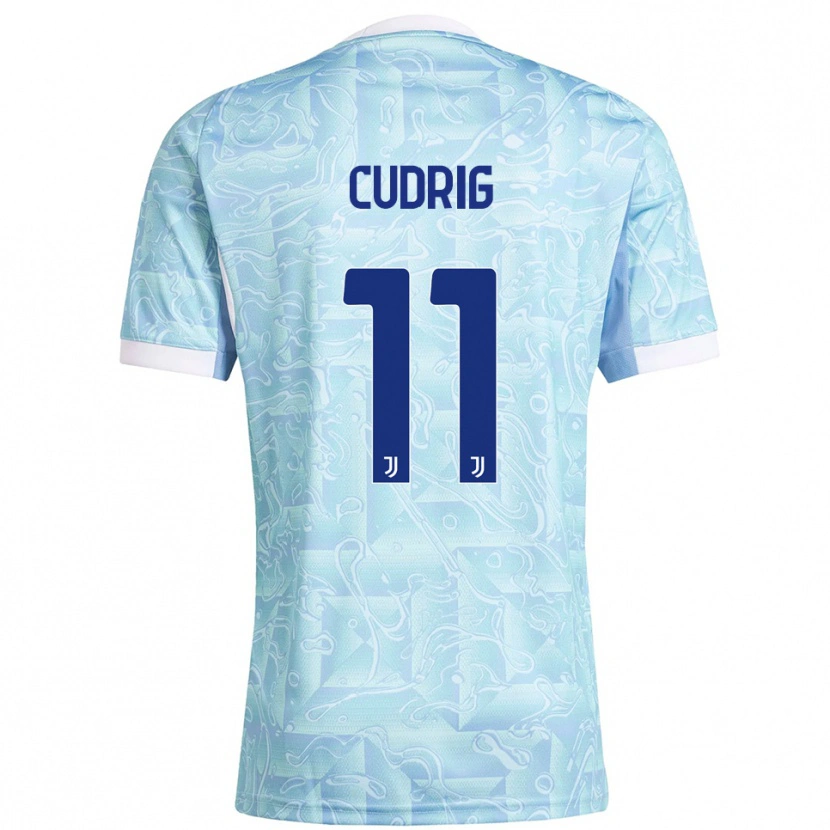 Danxen Herren Nicolò Cudrig #11 Himmelblau Gelb Auswärtstrikot Trikot 2025/26 T-Shirt