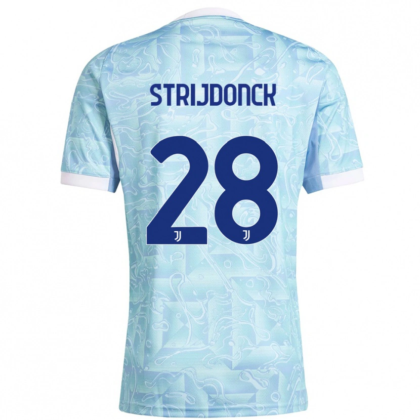 Danxen Herren Bayron Strijdonck #28 Himmelblau Gelb Auswärtstrikot Trikot 2025/26 T-Shirt