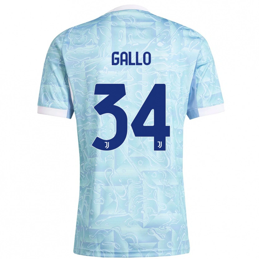 Danxen Herren Azzurra Gallo #34 Himmelblau Gelb Auswärtstrikot Trikot 2025/26 T-Shirt