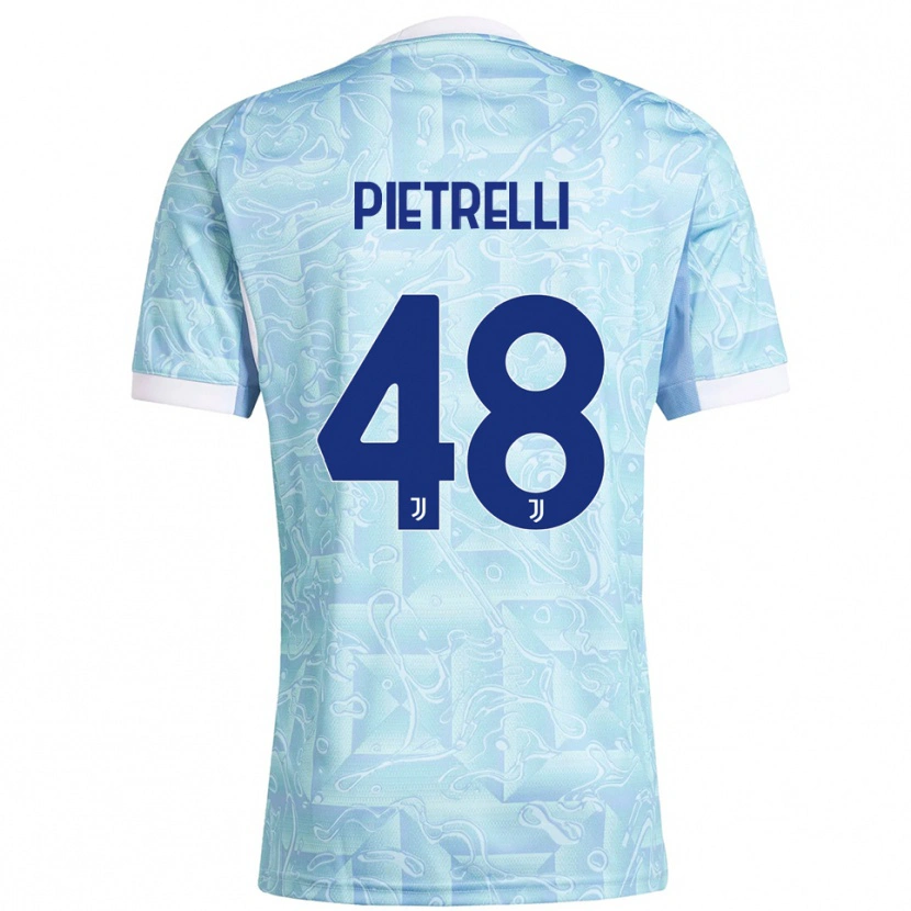 Danxen Herren Alessandro Pietrelli #48 Himmelblau Gelb Auswärtstrikot Trikot 2025/26 T-Shirt