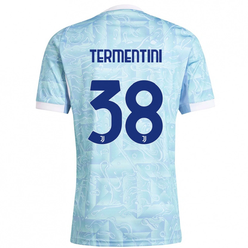 Danxen Herren Giorgia Termentini #38 Himmelblau Gelb Auswärtstrikot Trikot 2025/26 T-Shirt