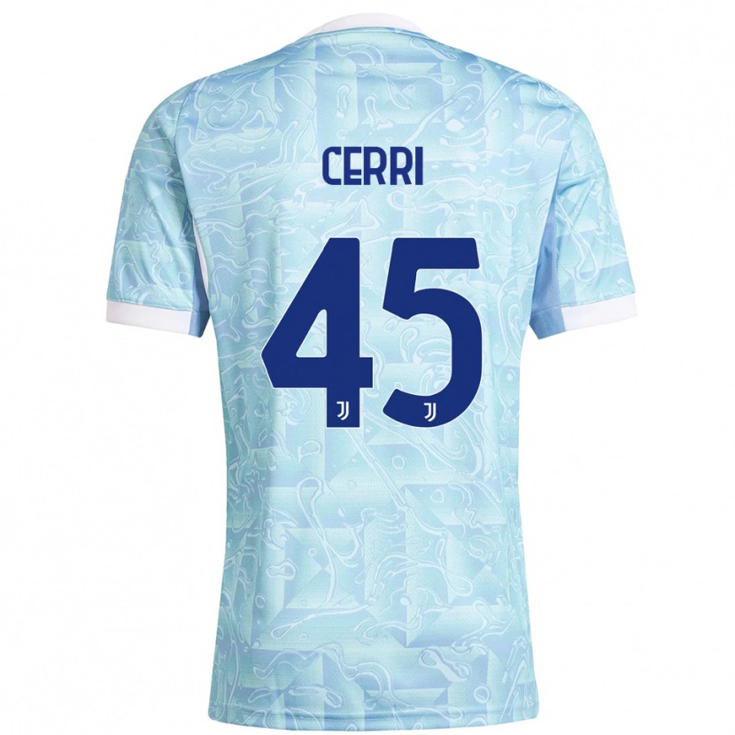 Danxen Herren Leonardo Cerri #45 Himmelblau Gelb Auswärtstrikot Trikot 2025/26 T-Shirt