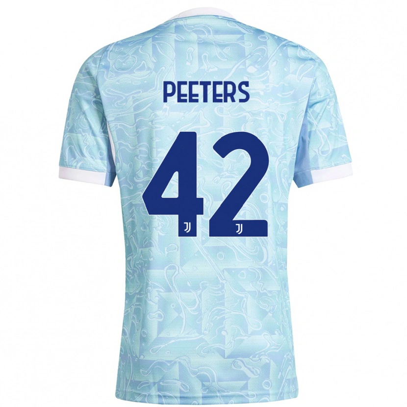 Danxen Herren Daouda Peeters #42 Himmelblau Gelb Auswärtstrikot Trikot 2025/26 T-Shirt
