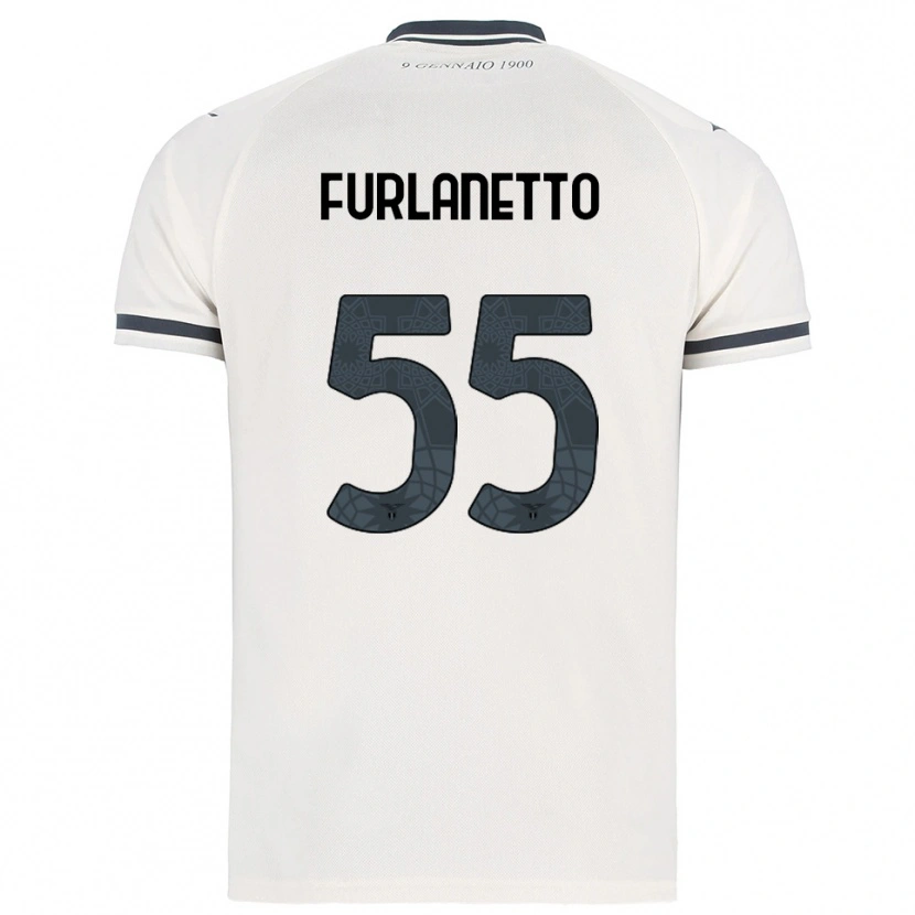 Danxen Herren Alessio Furlanetto #55 Weiß Marineblau Auswärtstrikot Trikot 2025/26 T-Shirt