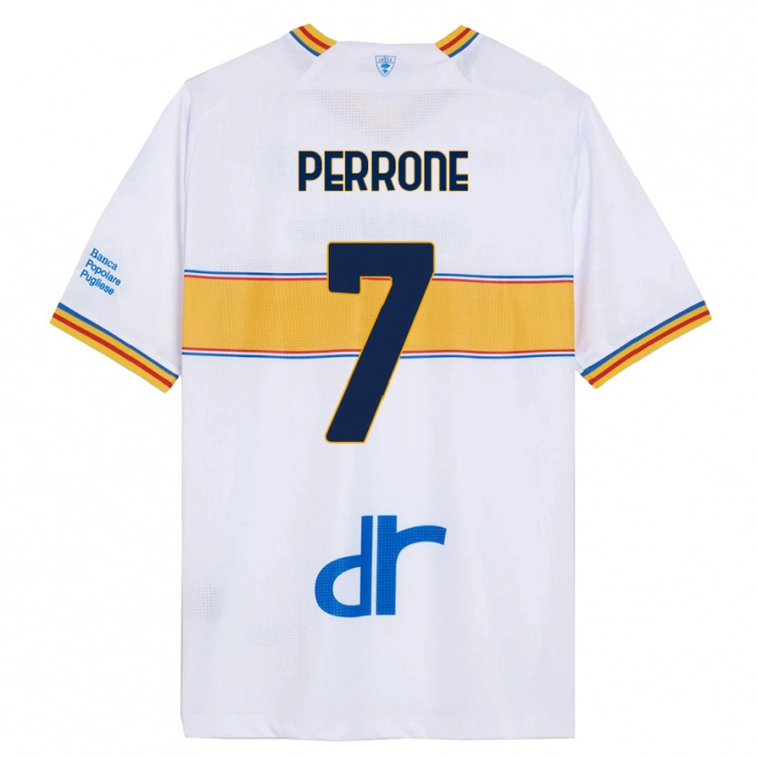 Danxen Herren Samuele Perrone #7 Weiß Gelb Auswärtstrikot Trikot 2025/26 T-Shirt