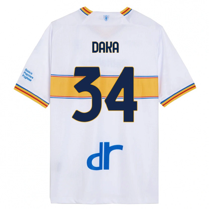 Danxen Herren Dario Daka #34 Weiß Gelb Auswärtstrikot Trikot 2025/26 T-Shirt