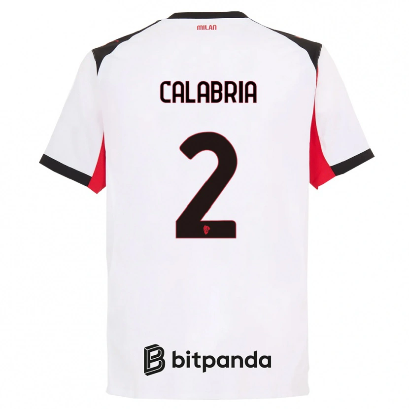 Danxen Herren Davide Calabria #2 Weiß Schwarz Auswärtstrikot Trikot 2025/26 T-Shirt