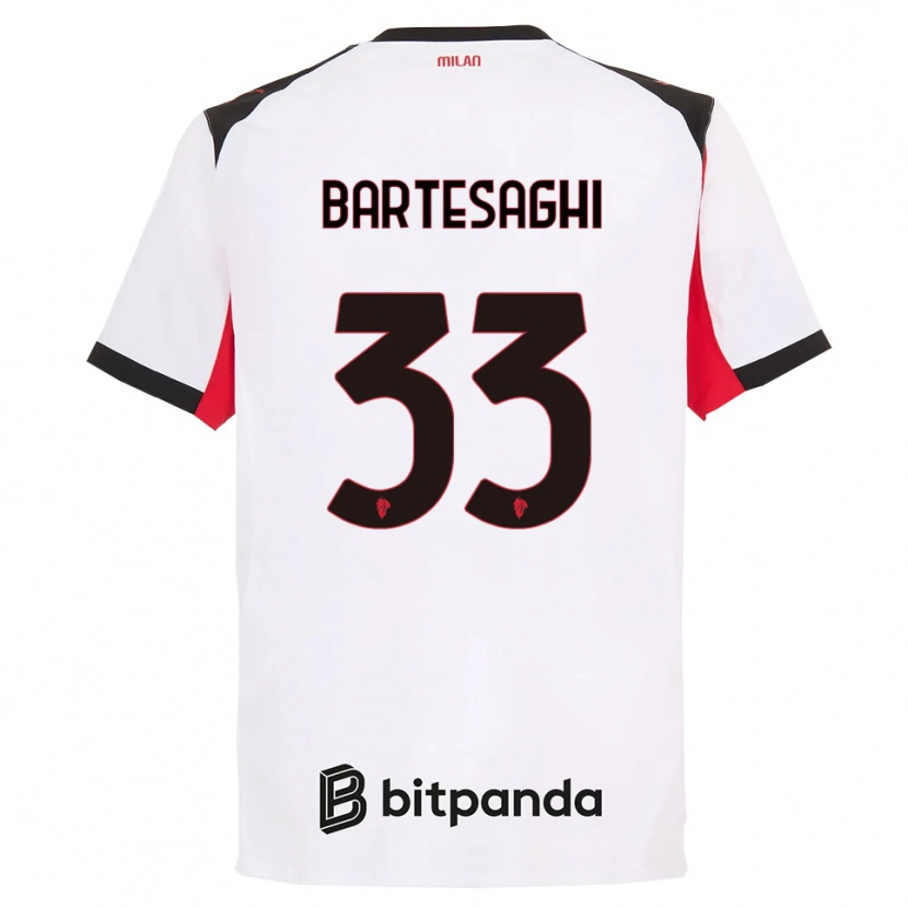 Danxen Herren Davide Bartesaghi #33 Weiß Schwarz Auswärtstrikot Trikot 2025/26 T-Shirt