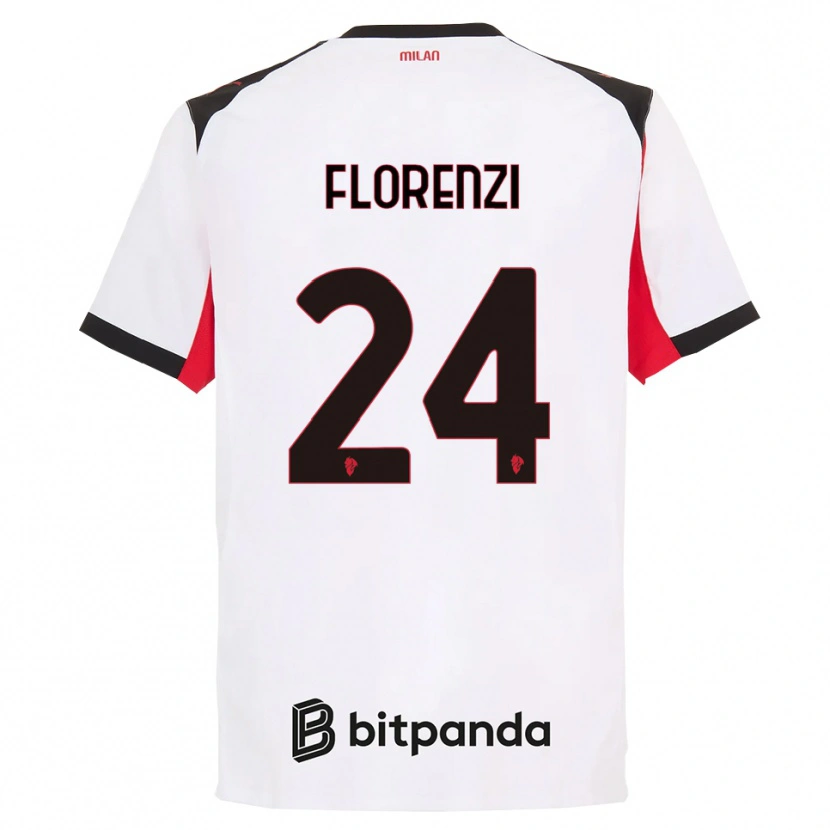 Danxen Herren Alessandro Florenzi #24 Weiß Schwarz Auswärtstrikot Trikot 2025/26 T-Shirt