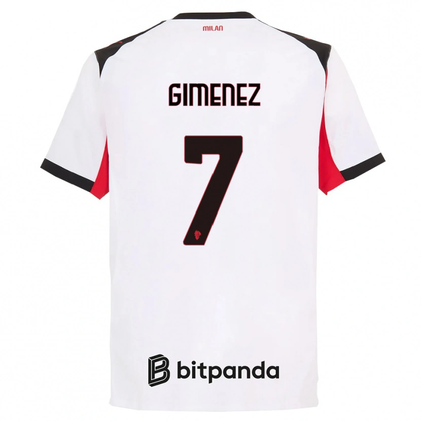 Danxen Herren Santiago Gimenez #7 Weiß Schwarz Auswärtstrikot Trikot 2025/26 T-Shirt