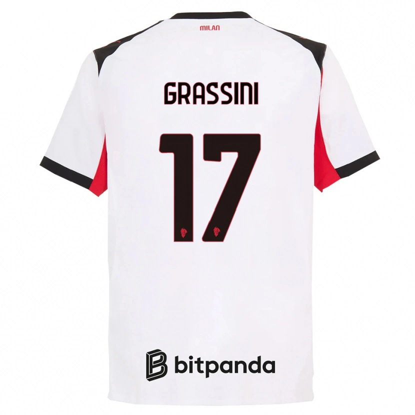 Danxen Herren Riccardo Grassini #17 Weiß Schwarz Auswärtstrikot Trikot 2025/26 T-Shirt