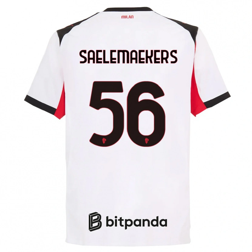 Danxen Herren Alexis Saelemaekers #56 Weiß Schwarz Auswärtstrikot Trikot 2025/26 T-Shirt