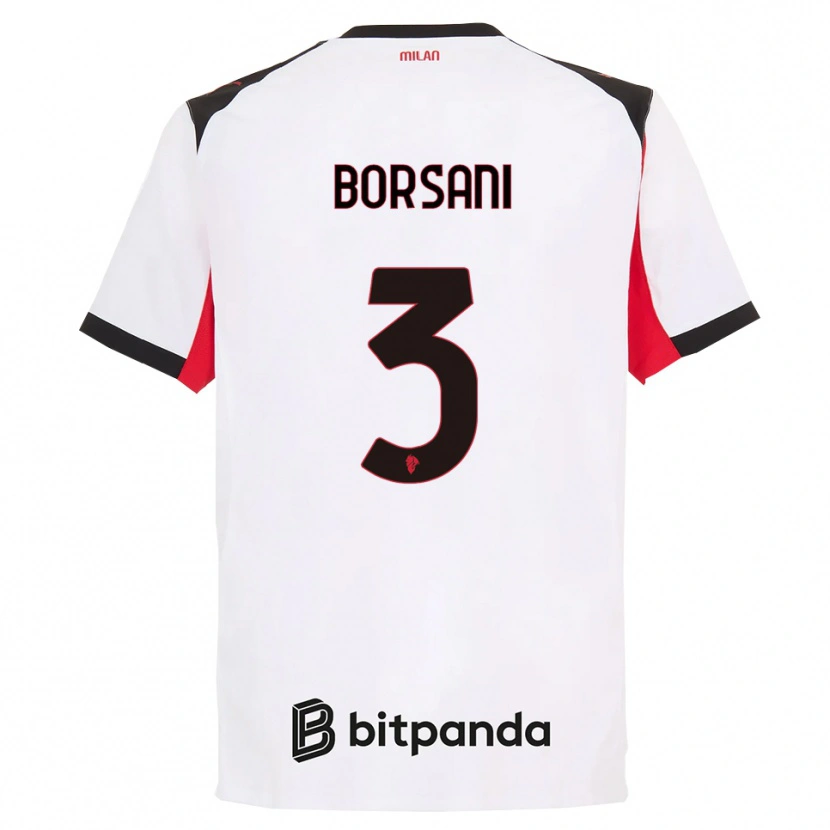 Danxen Herren Emanuele Borsani #3 Weiß Schwarz Auswärtstrikot Trikot 2025/26 T-Shirt