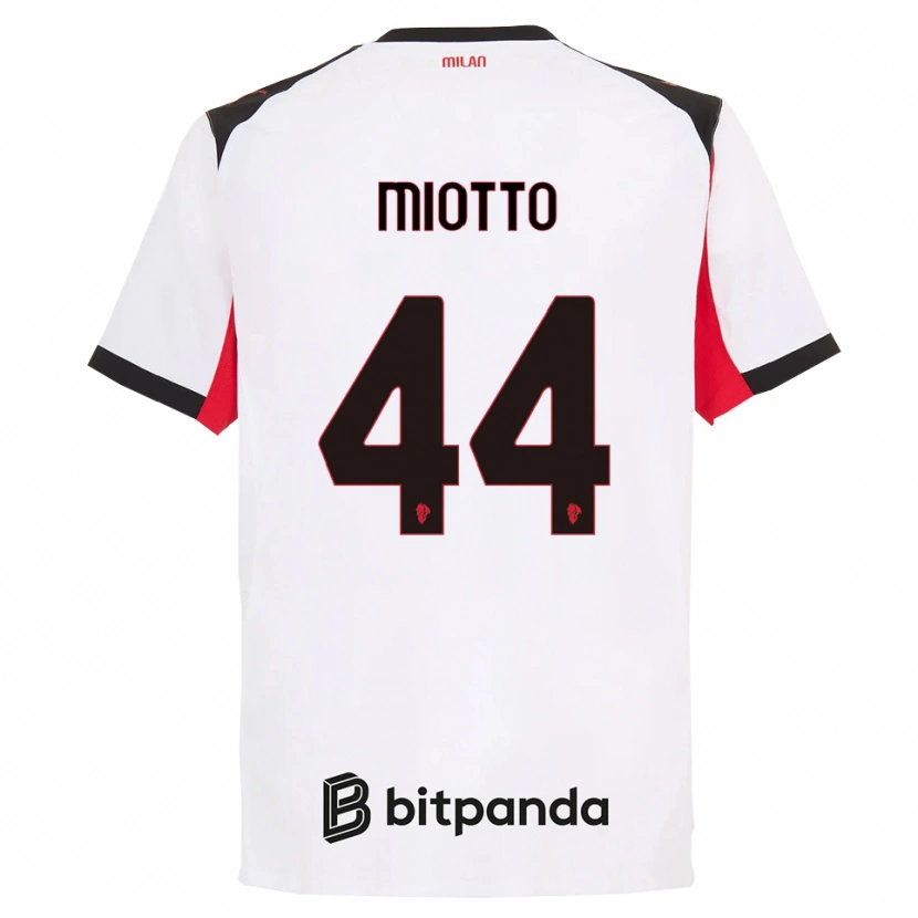 Danxen Herren Giorgia Miotto #44 Weiß Schwarz Auswärtstrikot Trikot 2025/26 T-Shirt