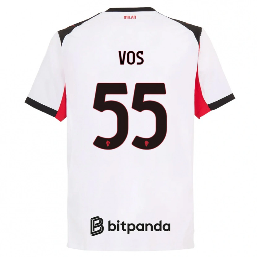 Danxen Herren Silvano Vos #55 Weiß Schwarz Auswärtstrikot Trikot 2025/26 T-Shirt