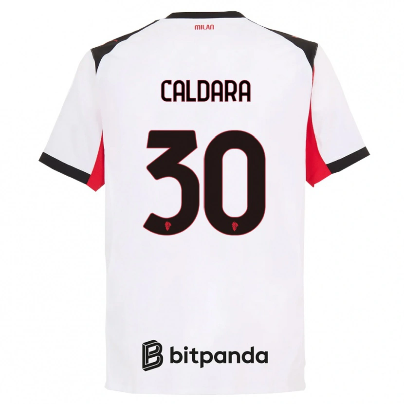 Danxen Herren Mattia Caldara #30 Weiß Schwarz Auswärtstrikot Trikot 2025/26 T-Shirt