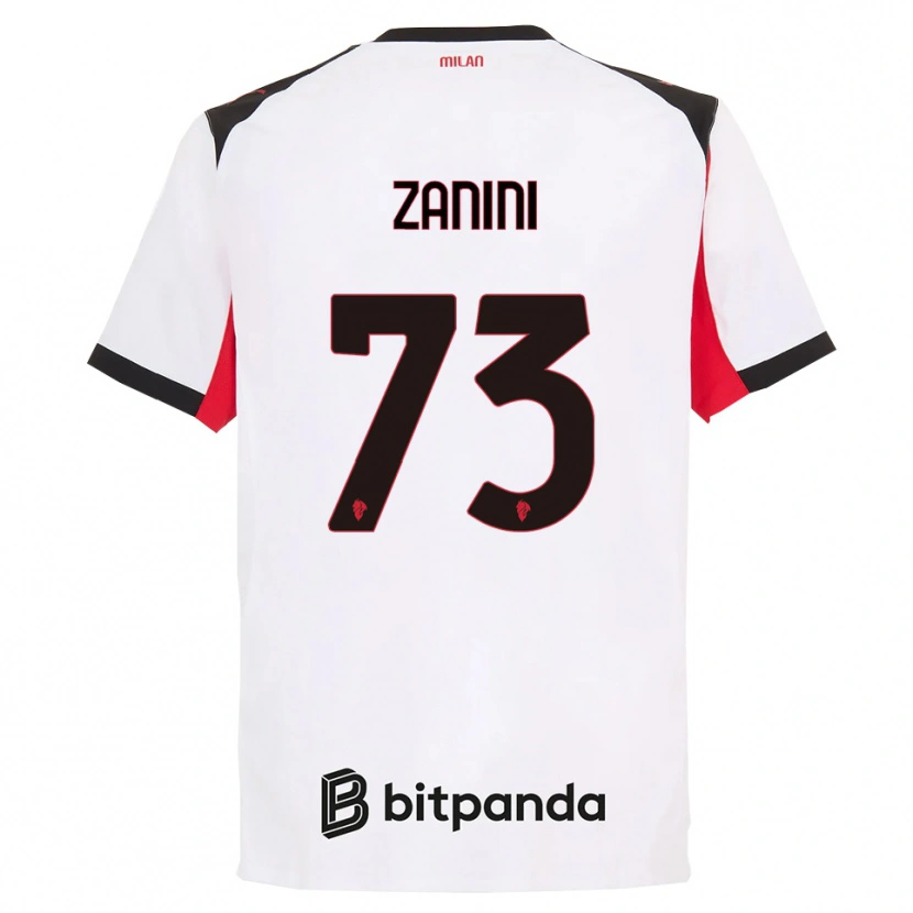 Danxen Herren Paola Zanini #73 Weiß Schwarz Auswärtstrikot Trikot 2025/26 T-Shirt