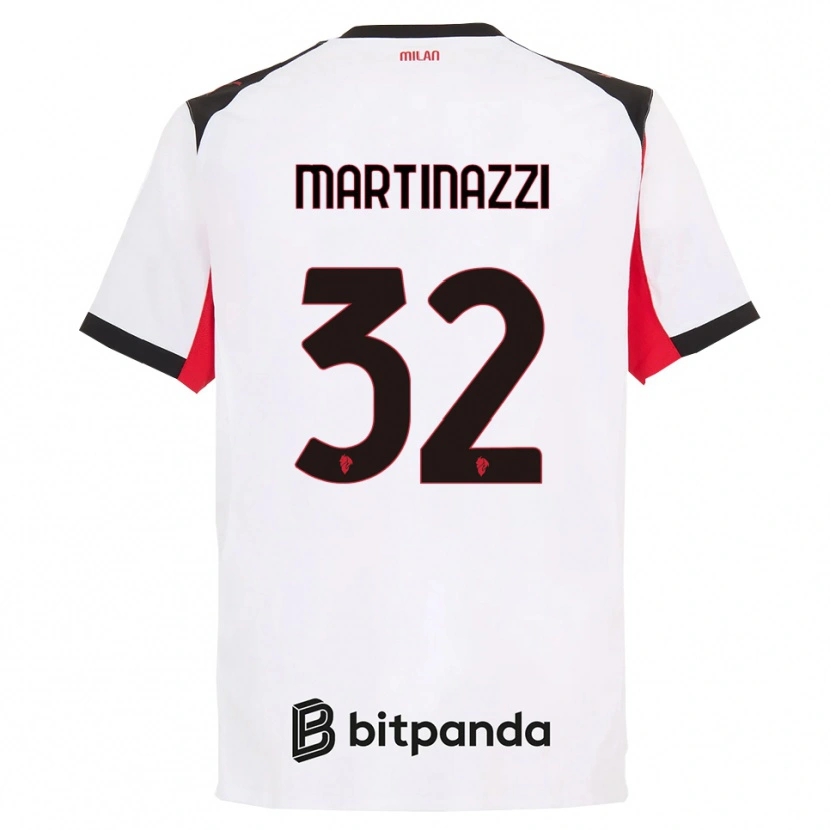 Danxen Herren Luca Martinazzi #32 Weiß Schwarz Auswärtstrikot Trikot 2025/26 T-Shirt