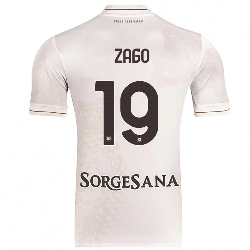 Danxen Herren Gabriele Zago #19 Champagner Braun Auswärtstrikot Trikot 2025/26 T-Shirt
