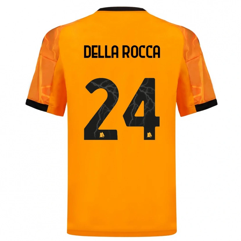 Danxen Herren Mattia Della Rocca #24 Orange Schwarz Auswärtstrikot Trikot 2025/26 T-Shirt