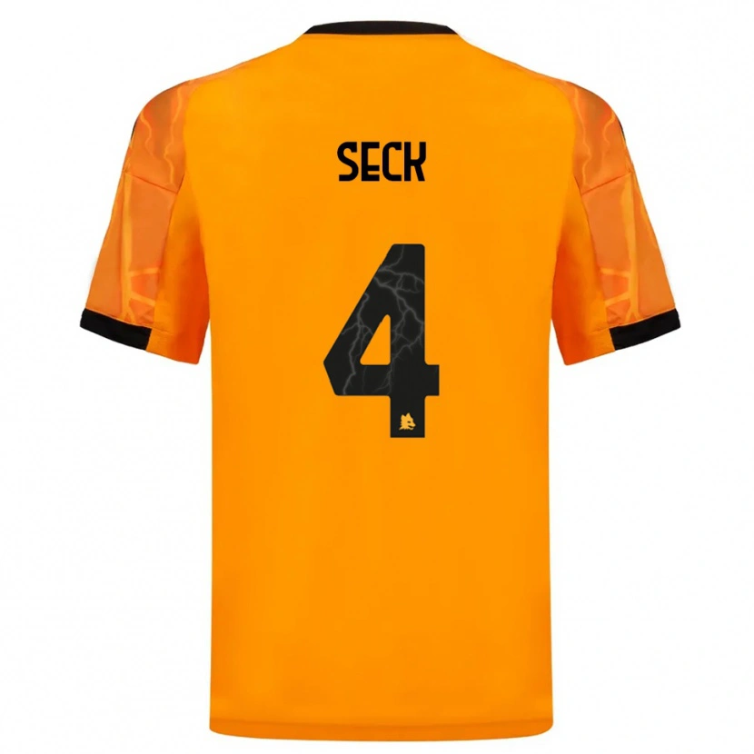 Danxen Herren Mohamed Seck #4 Orange Schwarz Auswärtstrikot Trikot 2025/26 T-Shirt