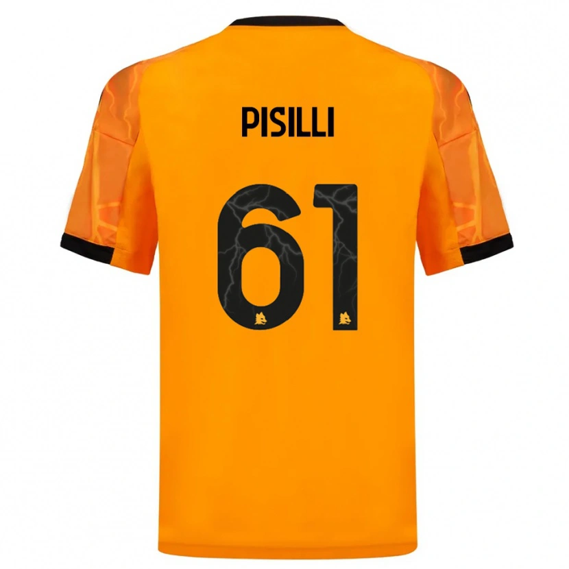 Danxen Herren Niccolò Pisilli #61 Orange Schwarz Auswärtstrikot Trikot 2025/26 T-Shirt