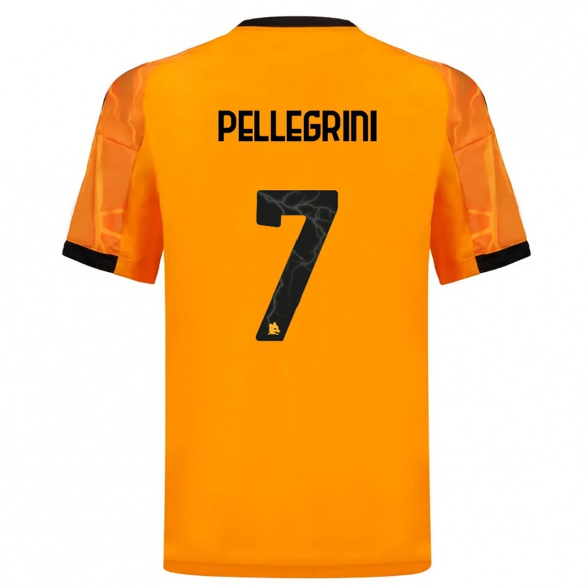 Danxen Herren Lorenzo Pellegrini #7 Orange Schwarz Auswärtstrikot Trikot 2025/26 T-Shirt