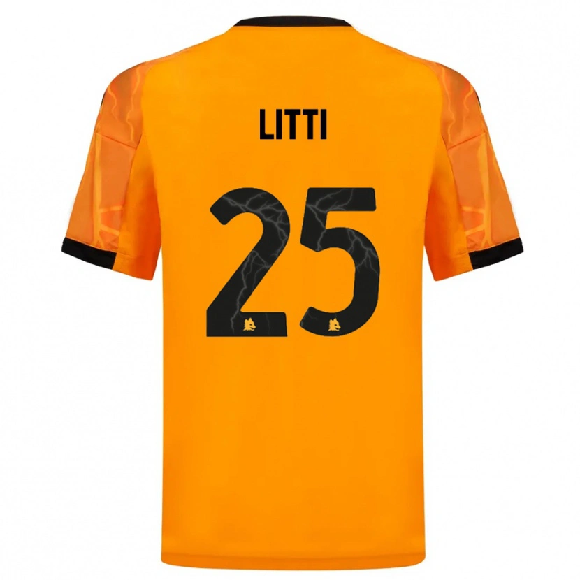 Danxen Herren Marco Litti #25 Orange Schwarz Auswärtstrikot Trikot 2025/26 T-Shirt
