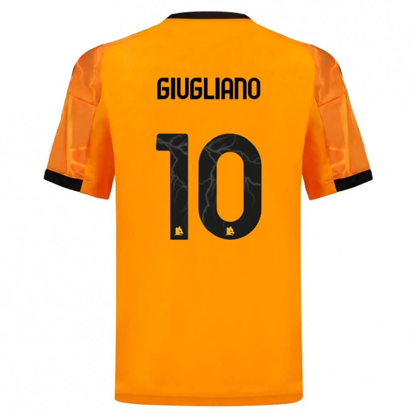 Danxen Herren Manuela Giugliano #10 Orange Schwarz Auswärtstrikot Trikot 2025/26 T-Shirt