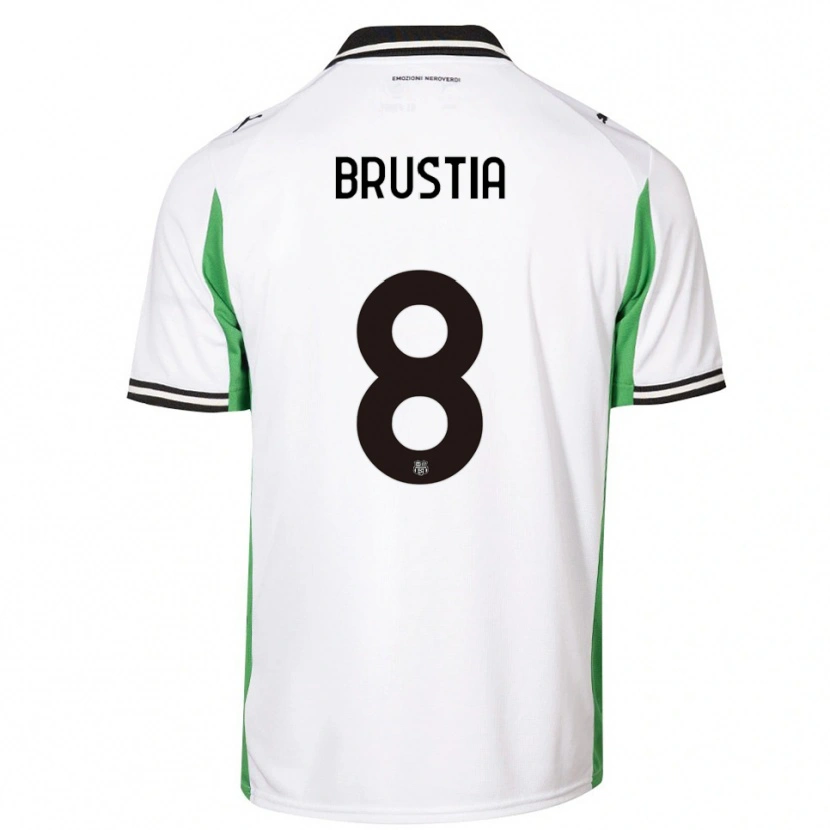 Danxen Herren Martina Brustia #8 Weiß Grün Schwarz Auswärtstrikot Trikot 2025/26 T-Shirt