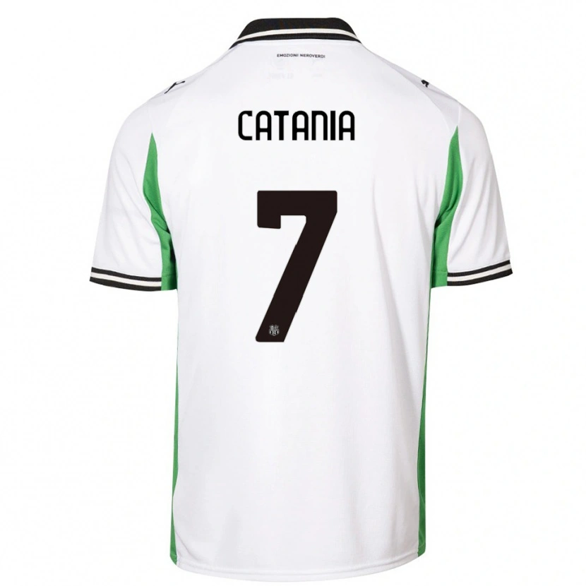 Danxen Herren Nicolò Catania #7 Weiß Grün Schwarz Auswärtstrikot Trikot 2025/26 T-Shirt