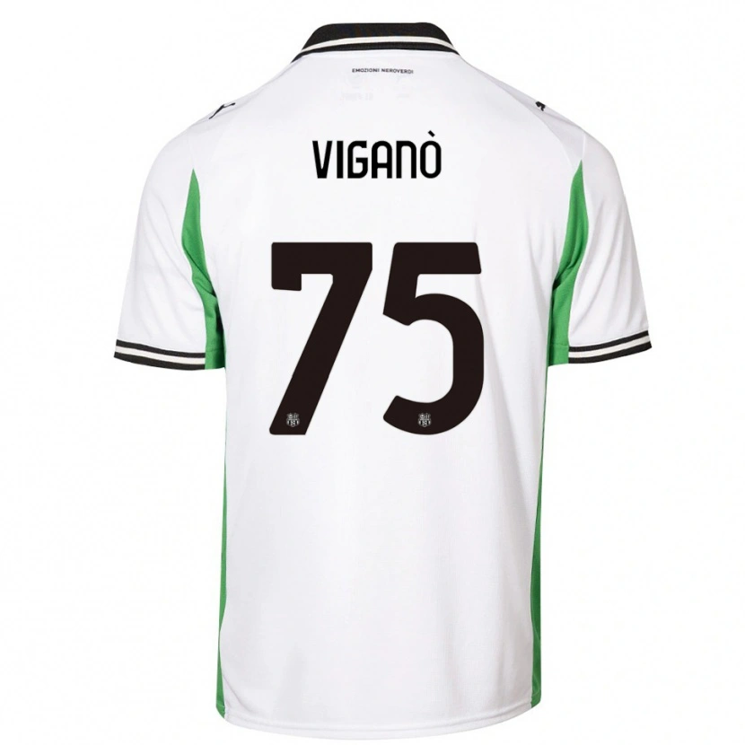 Danxen Herren Lorenzo Viganò #75 Weiß Grün Schwarz Auswärtstrikot Trikot 2025/26 T-Shirt