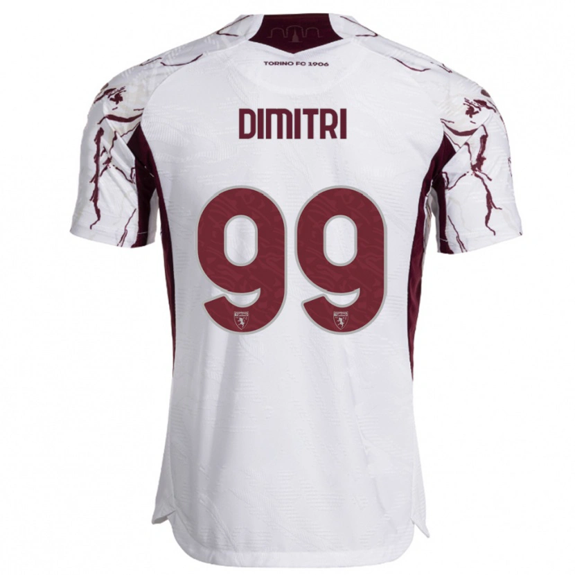 Danxen Herren Matteo Dimitri #99 Weiß Burgunderrot Auswärtstrikot Trikot 2025/26 T-Shirt
