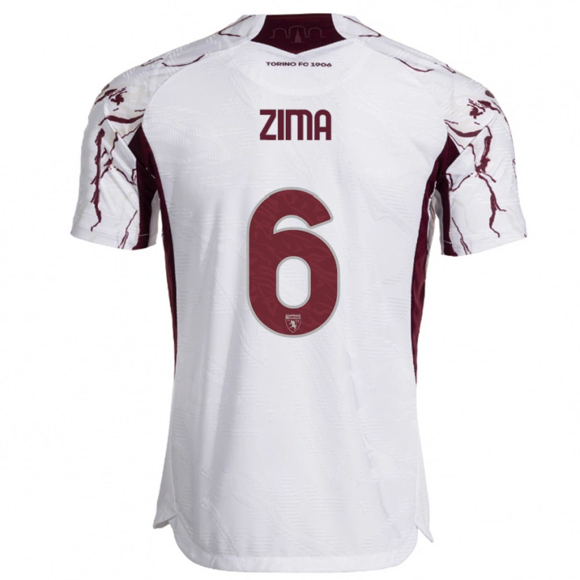 Danxen Herren David Zima #6 Weiß Burgunderrot Auswärtstrikot Trikot 2025/26 T-Shirt