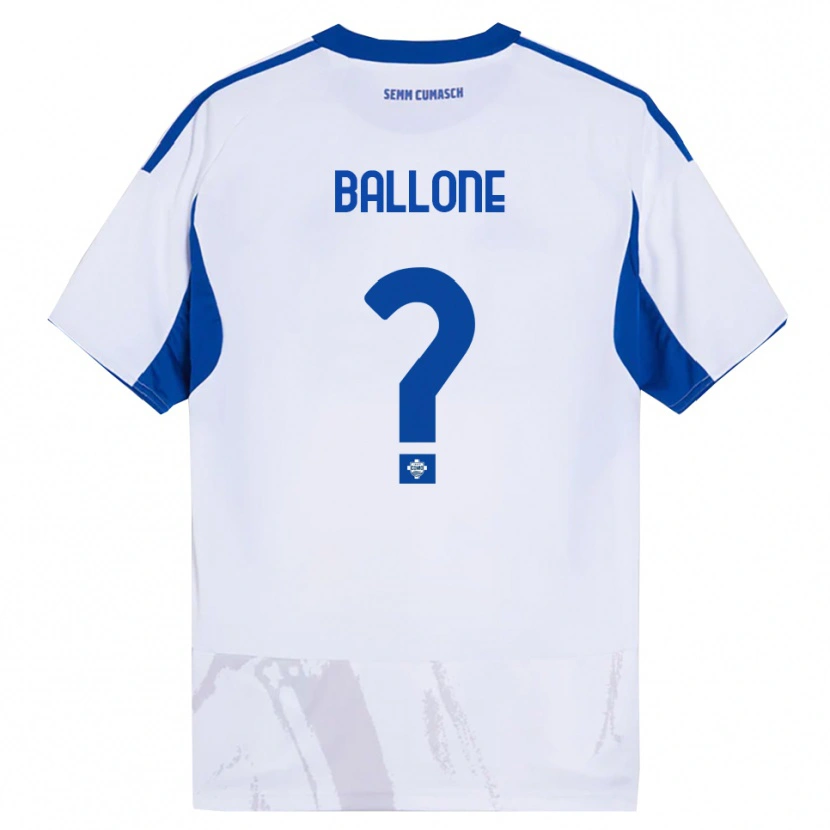 Danxen Herren Andrea Ballone #0 Weiß Blau Auswärtstrikot Trikot 2025/26 T-Shirt