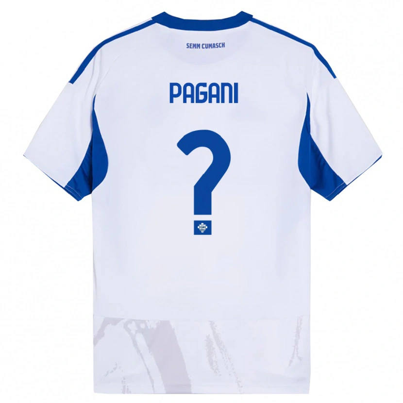Danxen Herren Simone Pagani #0 Weiß Blau Auswärtstrikot Trikot 2025/26 T-Shirt