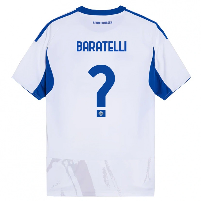Danxen Herren Mattia Baratelli #0 Weiß Blau Auswärtstrikot Trikot 2025/26 T-Shirt
