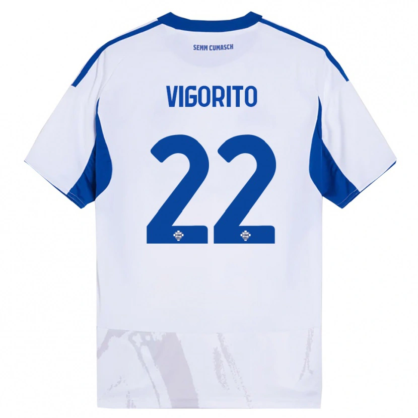 Danxen Herren Mauro Vigorito #22 Weiß Blau Auswärtstrikot Trikot 2025/26 T-Shirt