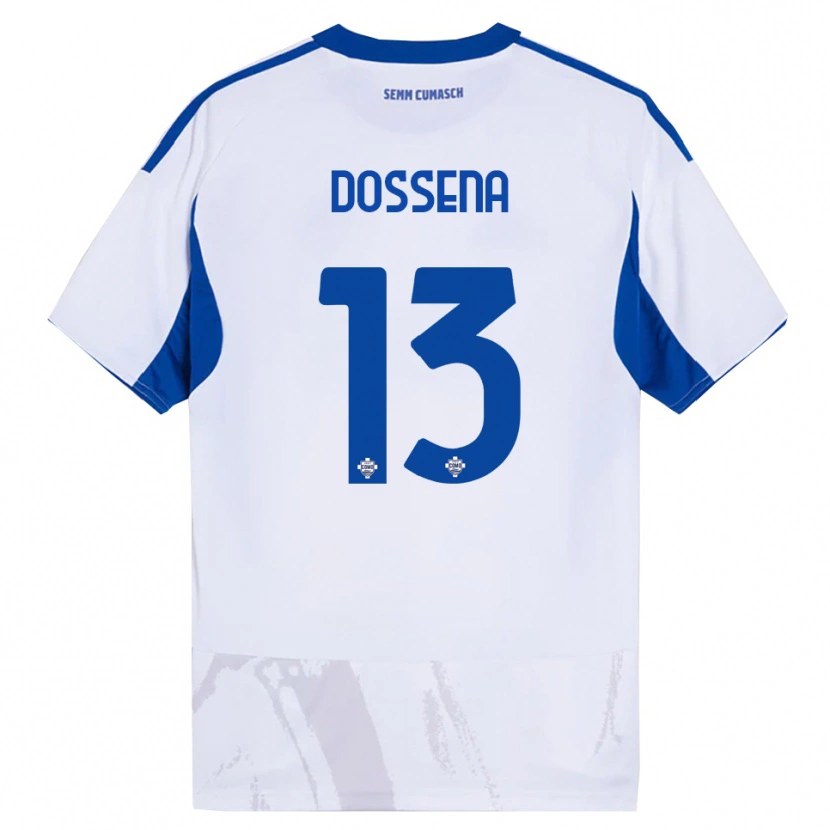 Danxen Herren Alberto Dossena #13 Weiß Blau Auswärtstrikot Trikot 2025/26 T-Shirt