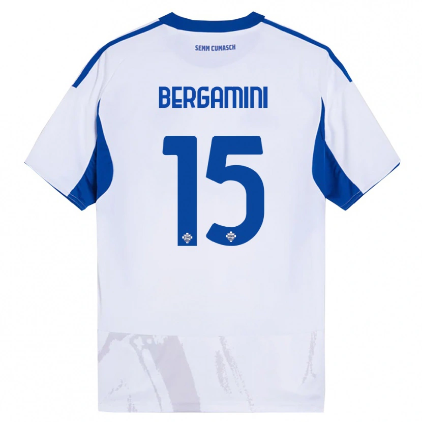 Danxen Herren Mattia Bergamini #15 Weiß Blau Auswärtstrikot Trikot 2025/26 T-Shirt