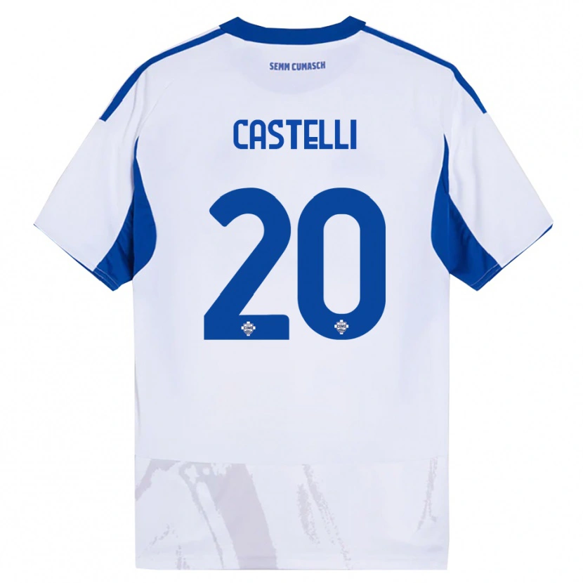 Danxen Herren Matteo Castelli #20 Weiß Blau Auswärtstrikot Trikot 2025/26 T-Shirt