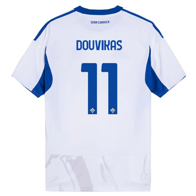 Danxen Herren Anastasios Douvikas #11 Weiß Blau Auswärtstrikot Trikot 2025/26 T-Shirt