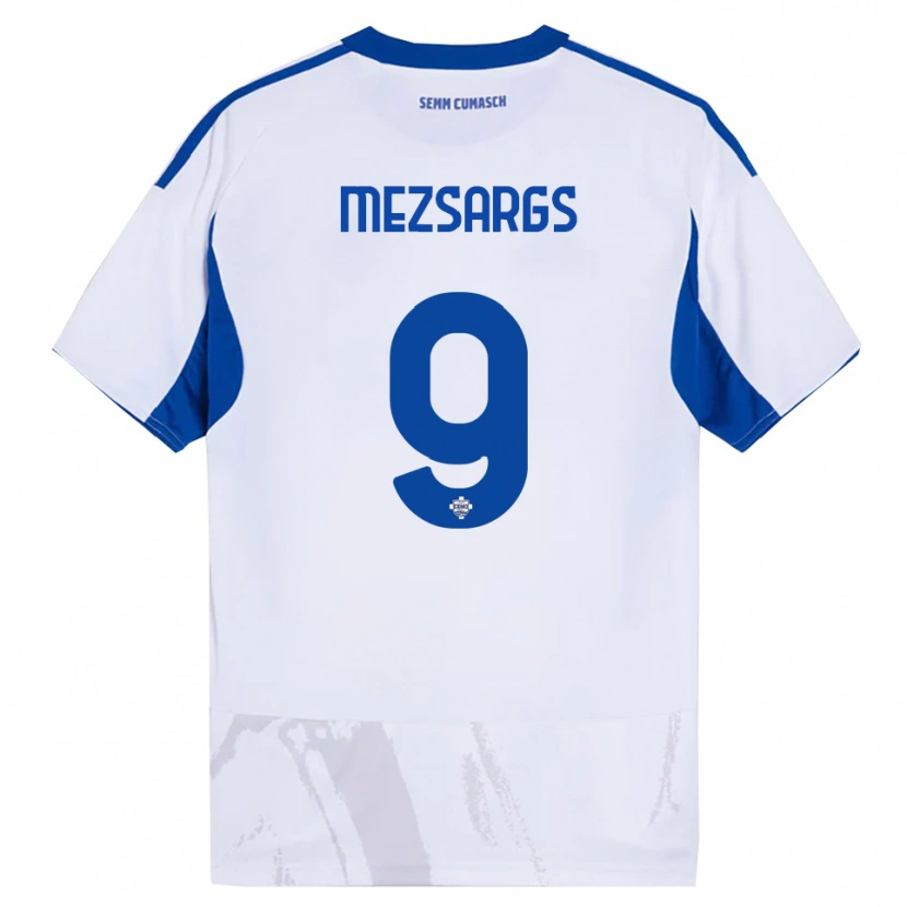 Danxen Herren Kristians Mezsargs #9 Weiß Blau Auswärtstrikot Trikot 2025/26 T-Shirt