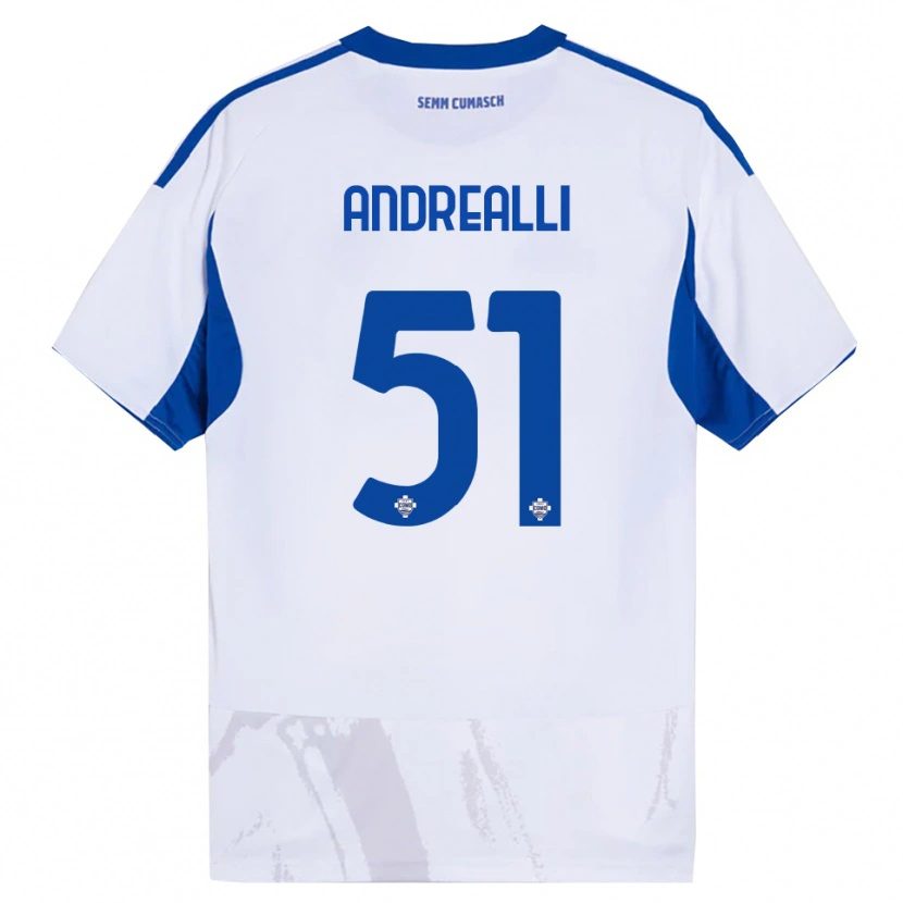 Danxen Herren Francesco Andrealli #51 Weiß Blau Auswärtstrikot Trikot 2025/26 T-Shirt